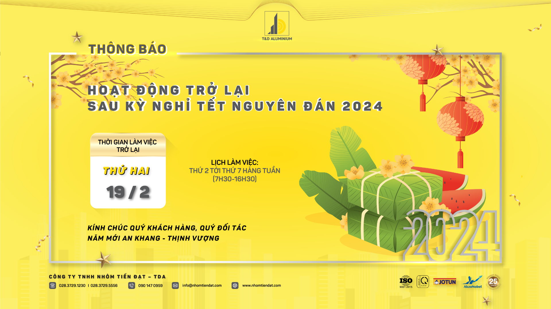 THÔNG BÁO CHÍNH THỨC TRỞ LẠI LÀM VIỆC