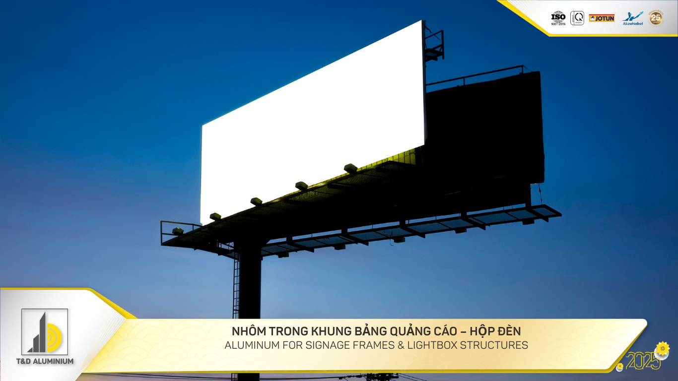 Khung nhôm bảng hiệu thẩm mỹ cao